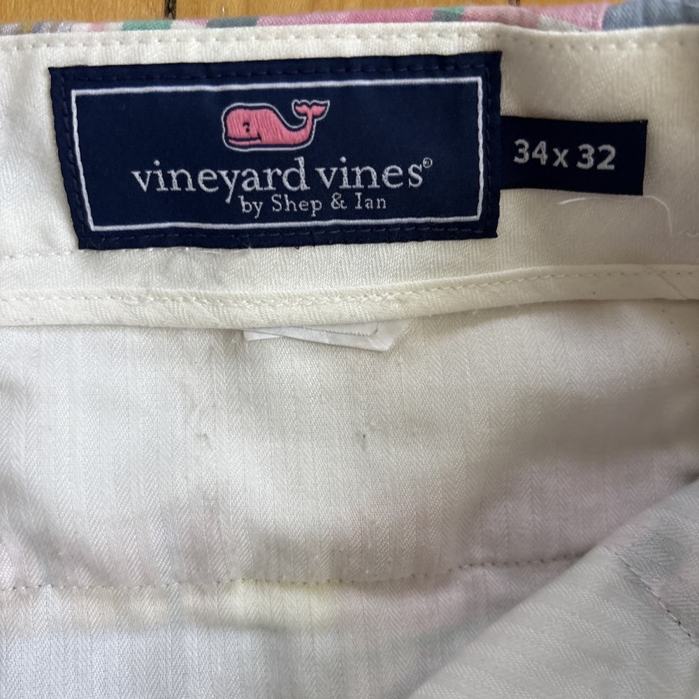 Vineyard Vines Breaker Pants Mens 33x31 Slim Fit Patchwork Plaid Preppy READ - Picture 5 of 14
